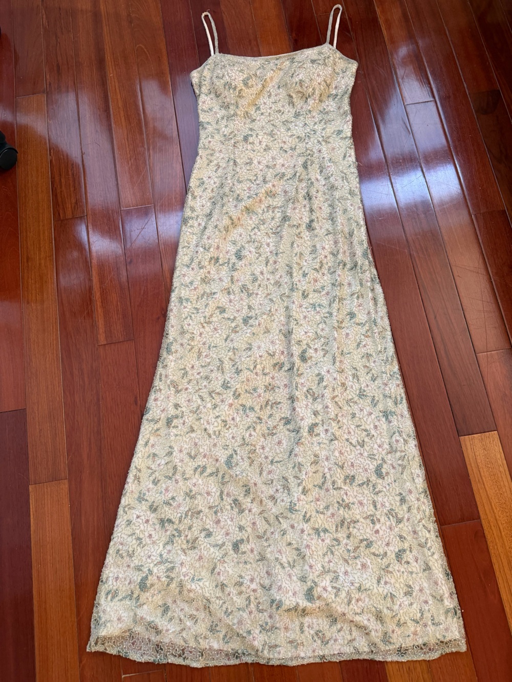 Vintage White House Black Market Beaded Silk Dress